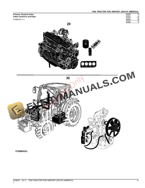 John Deere 7500 Tractor for Airport Parts Catalog PC9557 12AUG21-3