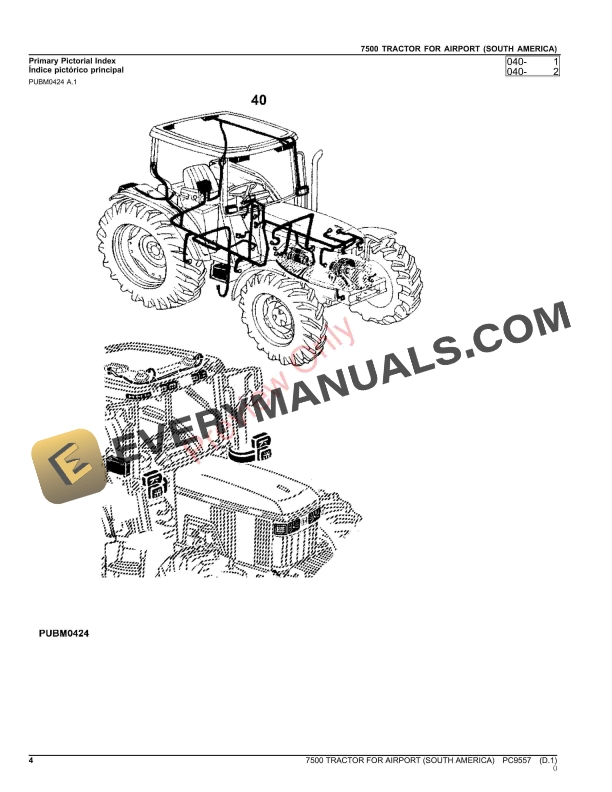 John Deere 7500 Tractor for Airport Parts Catalog PC9557 12AUG21-4