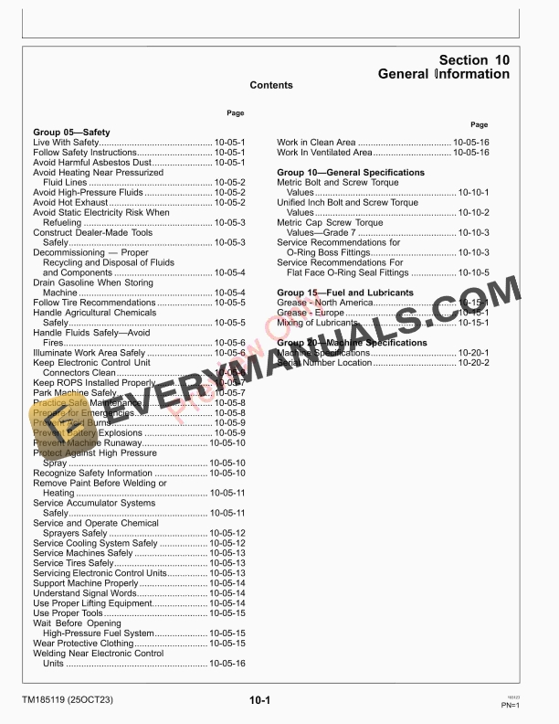 John Deere 7500A 7700A 8700A PrecisionCut Fairway Mowers and 8800A TerrainCut Rough Mower 110001 Technical Manual TM185119 25OCT23 5