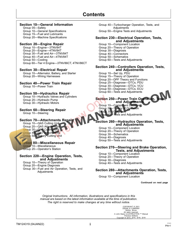 John Deere 7500A 7700A 8700A and 8900A PrecisionCutFairway Mowers 8800A TerrainCutRough Mower 010001 Technical Manual TM124319 04JAN22 3