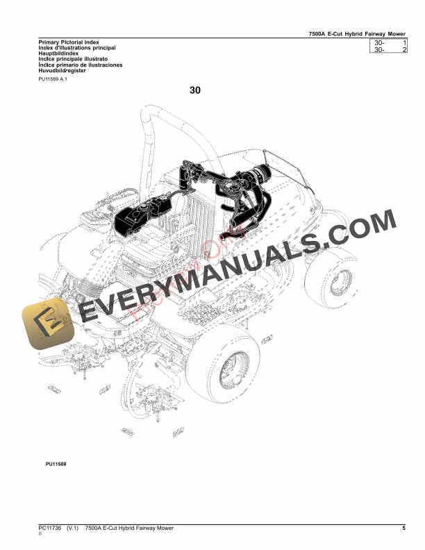 John Deere 7500A E Cut Hybrid Fairway Mower Parts Catalog PC11736 09NOV23 5