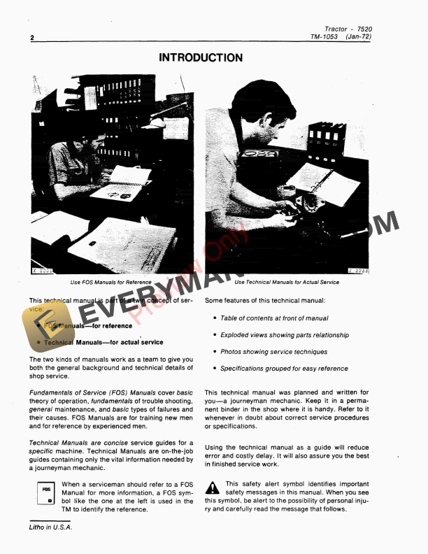 John Deere 7520 Tractor Technical Manual TM1053 01FEB78 4
