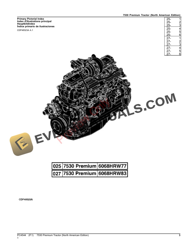 John Deere 7530 Premium Tractor Parts Catalog PC4544 21NOV23-3