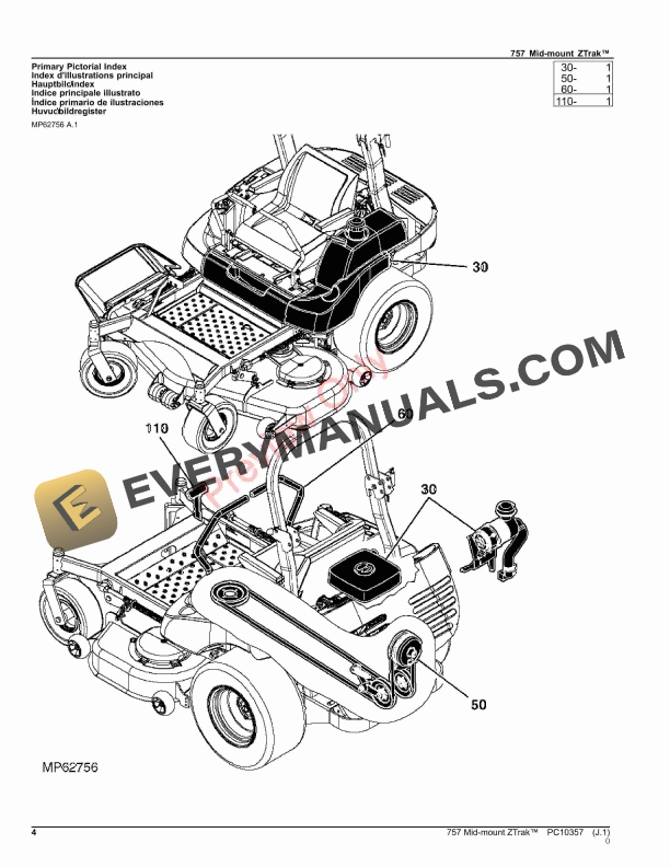 John Deere 757 Mid mount ZTrak Parts Catalog PC10357 21NOV23 4