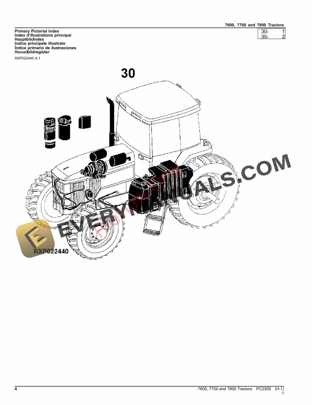 John Deere 7600, 7700 AND 7800 TRACTORS Parts Catalog PC2309 28OCT23-4
