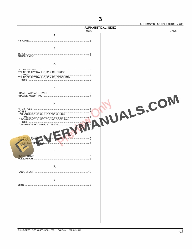 John Deere 763 Agricultural Bulldozer Parts Catalog PC1349 02JUN11-5