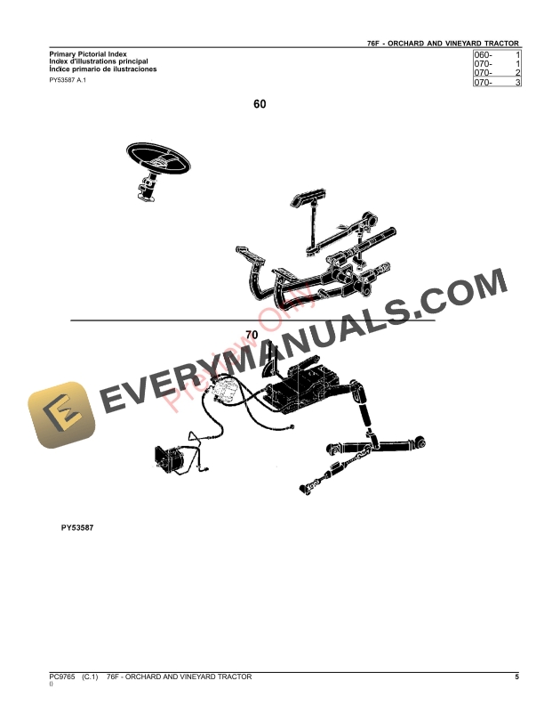 John Deere 76F ORCHARD AND VINEYARD TRACTOR Parts Catalog PC9765 06AUG23-5