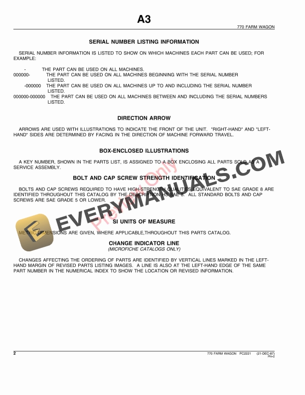 John Deere 770 Farm Wagon Parts Catalog PC2221 02JUN11-4