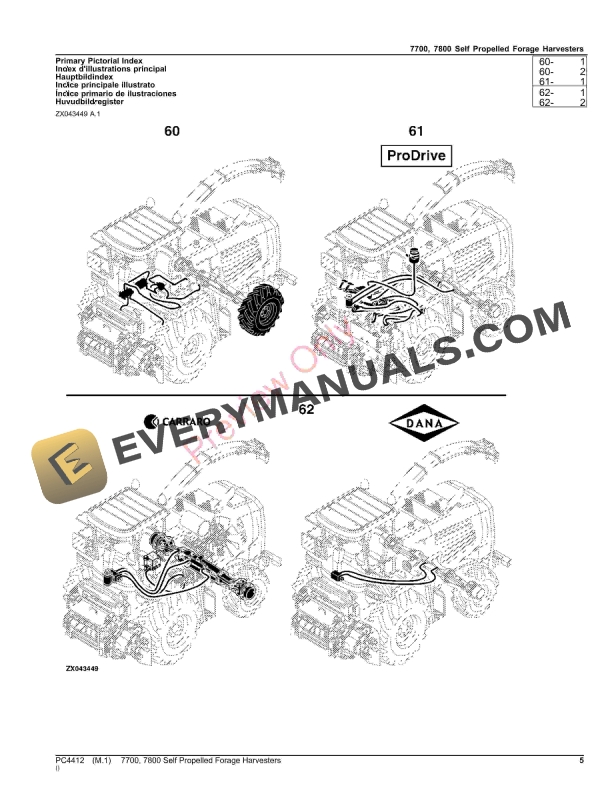 John Deere 7700, 7800 SELF PROPELLED FORAGE HARVESTERS Parts Catalog PC4412 14SEP23-5