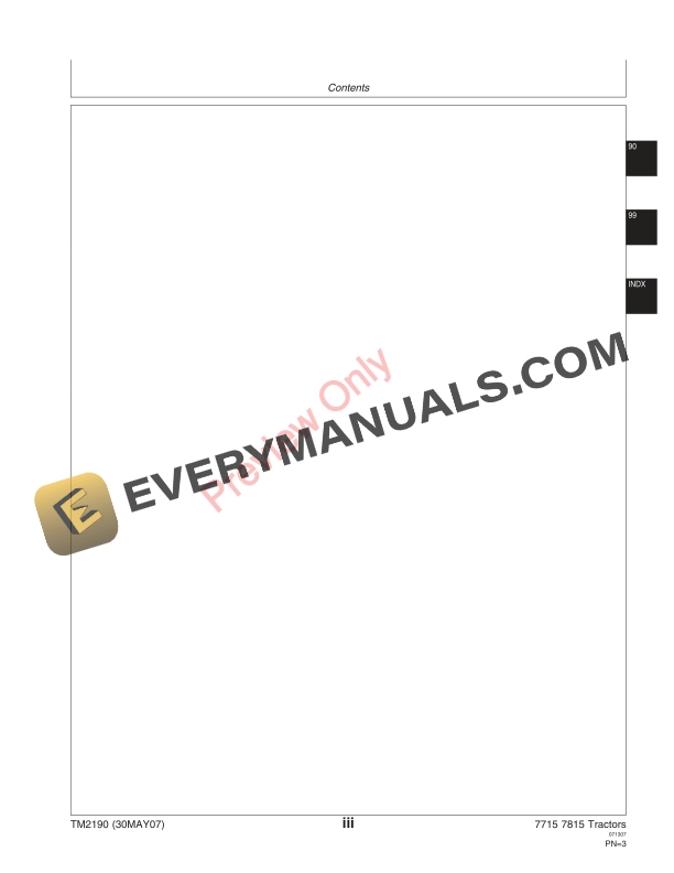 John Deere 7715 7815 Tractors Technical Manual TM2190 30MAY07 5