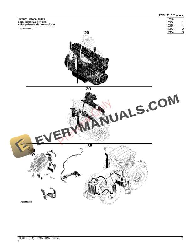 John Deere 7715 and 7815 Tractors Parts Catalog PC9668 08SEP23-3