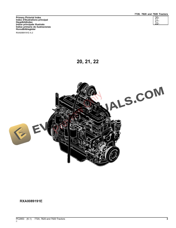 John Deere 7720, 7820 AND 7920 TRACTORS Parts Catalog PC2853 03OCT23-3