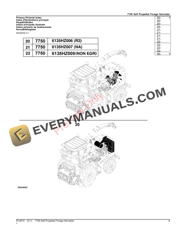 John Deere 7750 Self Propelled Forage Harvester Parts Catalog PC4612 28OCT23-3