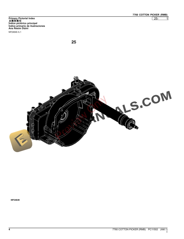 John Deere 7760 COTTON PICKER RMB Parts Catalog PC11502 10SEP23 4