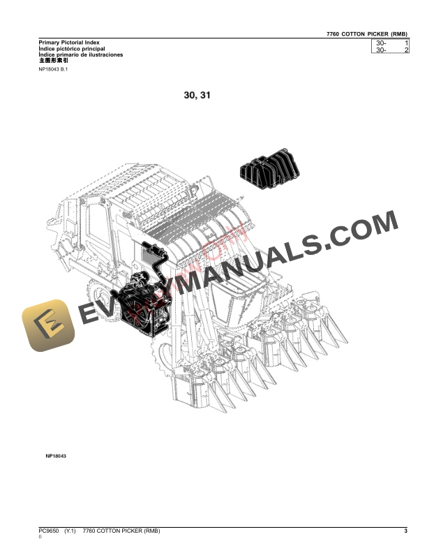 John Deere 7760 COTTON PICKER (RMB) Parts Catalog PC9650 15OCT23-3