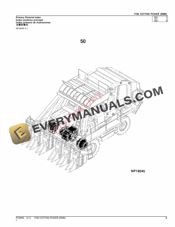 John Deere 7760 COTTON PICKER (RMB) Parts Catalog PC9650 15OCT23-5