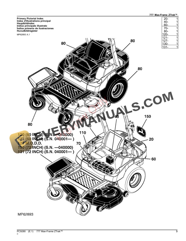 John Deere 777 Max-Frame ZTrak Parts Catalog PC9280 21NOV23-3
