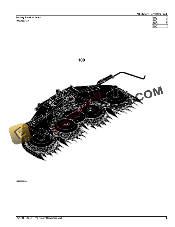 John Deere 778 Rotary Harvesting Unit Parts Catalog PC4744 25JUL23-3