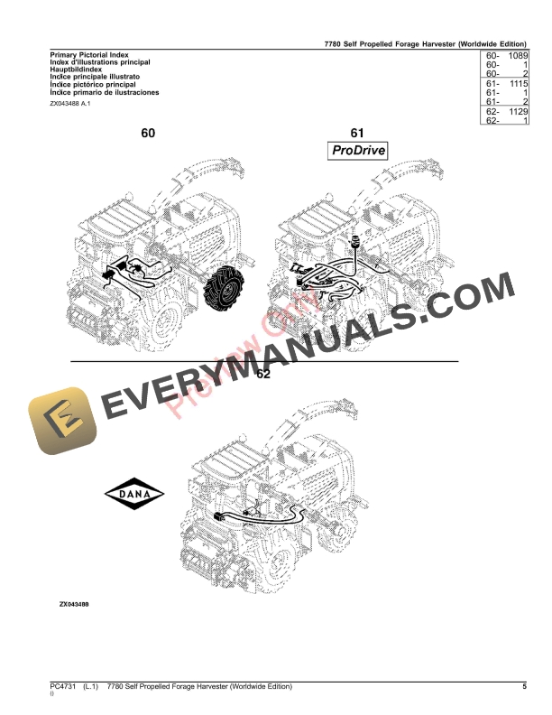 John Deere 7780 Self Propelled Forage Harvester Parts Catalog PC4731 17SEP23-5