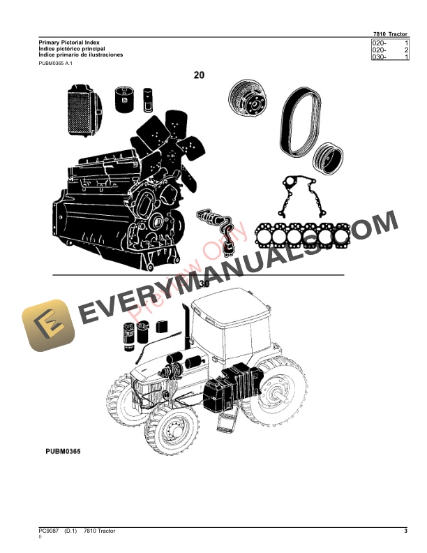 John Deere 7810 Tractor Parts Catalog PC9087 26SEP22-3
