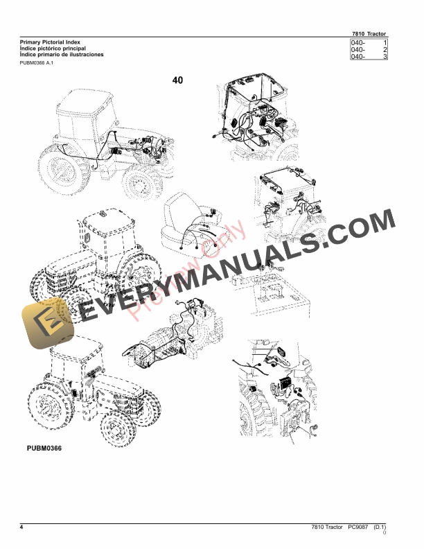 John Deere 7810 Tractor Parts Catalog PC9087 26SEP22-4