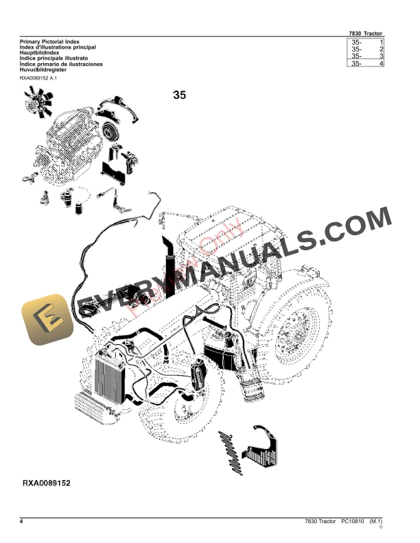 John Deere 7830 Tractor Parts Catalog PC10810 26NOV23 4