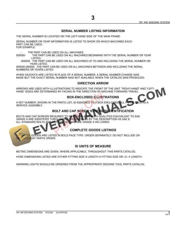 John Deere 787 Air Seeding System Parts Catalog PC2348 23MAY11-5