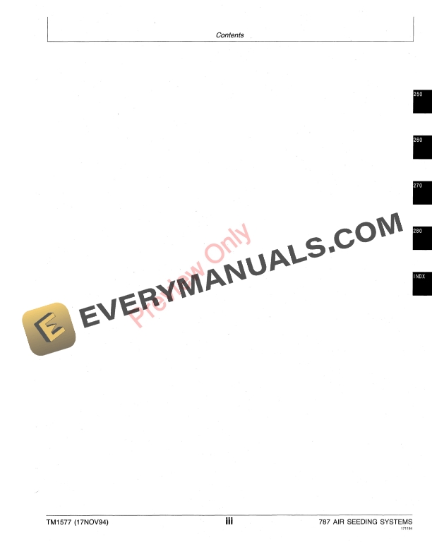 John Deere 787 Air System Seeding 1850 Air Drill Technical Manual TM1577 17NOV94 5