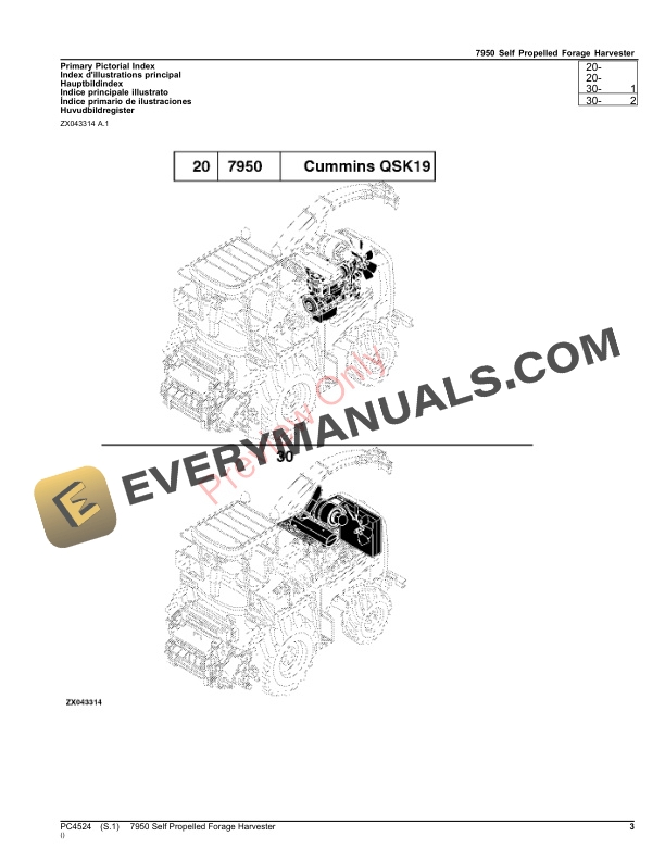 John Deere 7950 Self Propelled Forage Harvester Parts Catalog PC4524 31AUG22-3