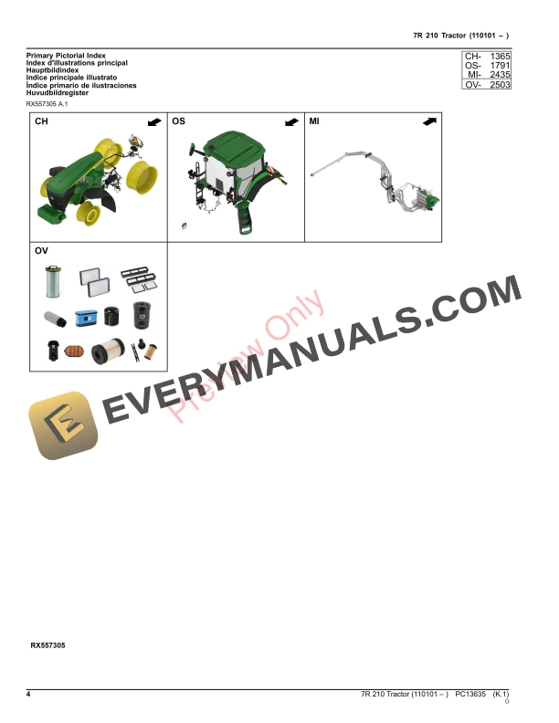 John Deere 7R 210 Tractor Parts Catalog PC13635 09OCT23-4