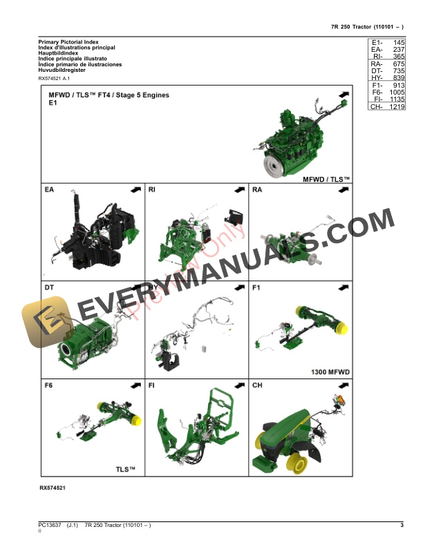 John Deere 7R 250 Tractor Parts Catalog PC13637 16NOV23-3