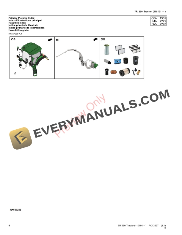 John Deere 7R 250 Tractor Parts Catalog PC13637 16NOV23-4