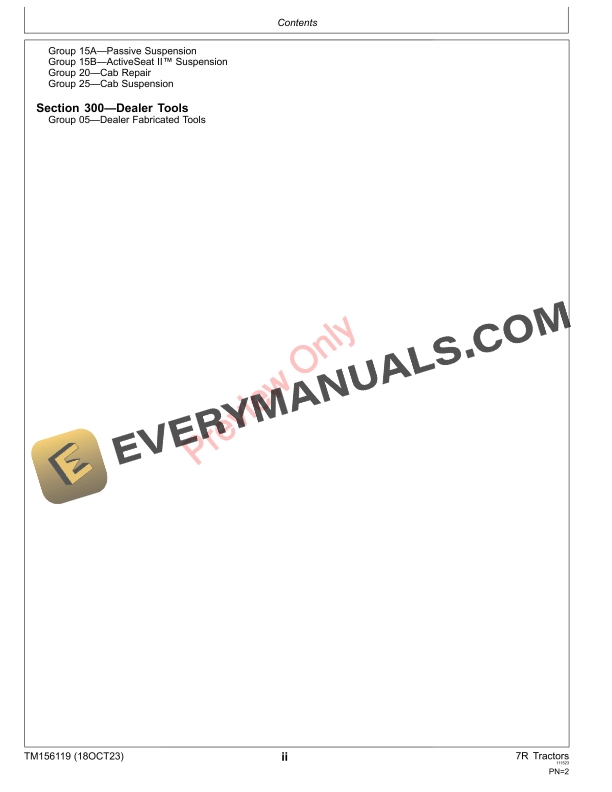 John Deere 7R S. N. 110101— Technical Manual TM156119 18OCT23 4