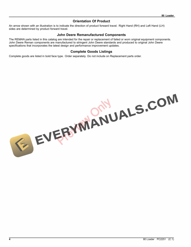 John Deere 80 Loader Parts Catalog PC2251 13NOV20-4