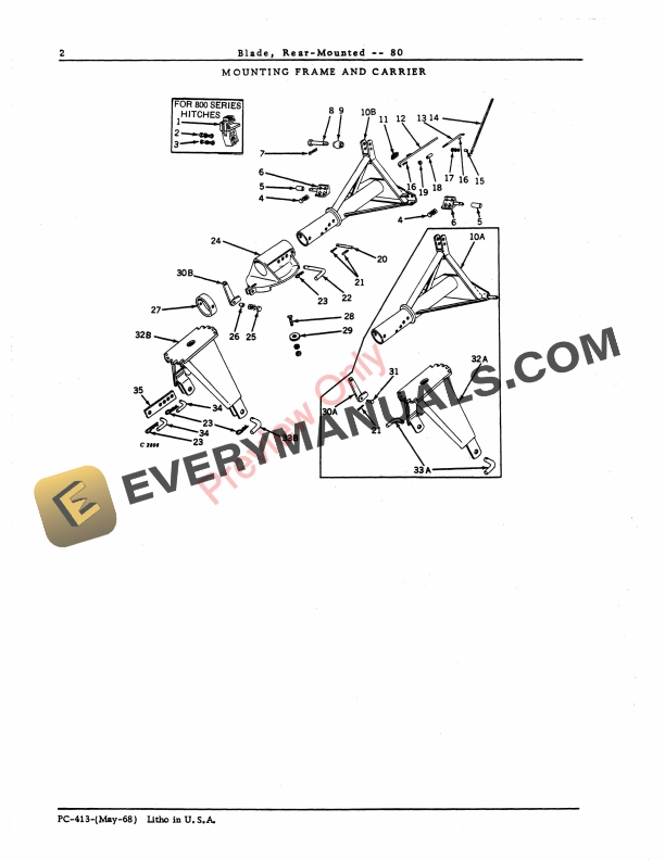 John Deere 80 Rear Blade (Series 2) Parts Catalog PC413 01MAY68-4