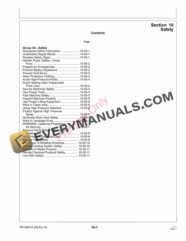 John Deere 8000 E Cut Hybrid Mower 010001 Technical Manual TM108419 09JUL14 5