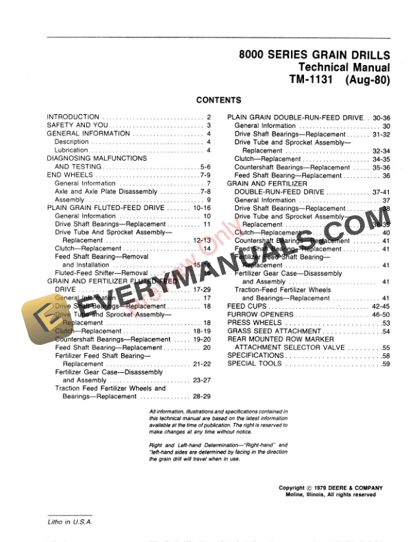 John Deere 8000 Series Grain Drills Technical Manual TM1131 01AUG80 PDF 12 John Deere 8000 Series Grain Drills Technical Manual TM1131 01AUG80 3