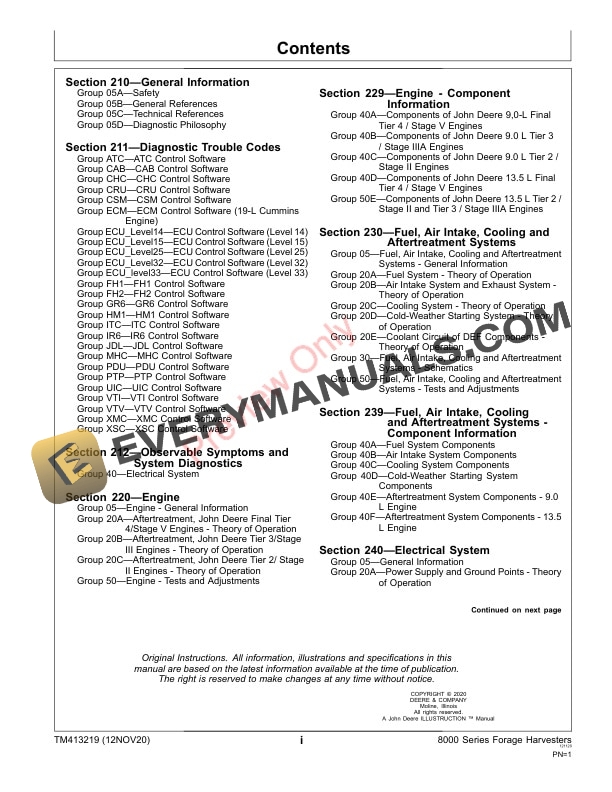 John Deere 8100 8200 8300 8400 8500 8600 and 9600 Self Technical Manual TM413219 12NOV20 3