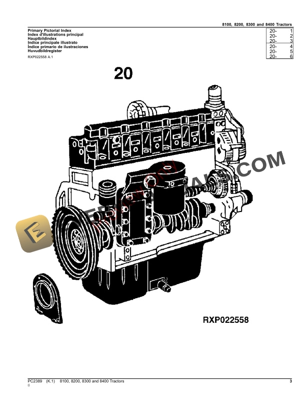 John Deere 8100, 8200, 8300, 8400 TRACTORS Parts Catalog PC2389 26OCT23-3