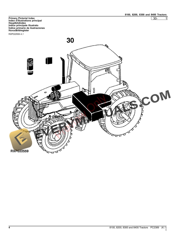 John Deere 8100, 8200, 8300, 8400 TRACTORS Parts Catalog PC2389 26OCT23-4