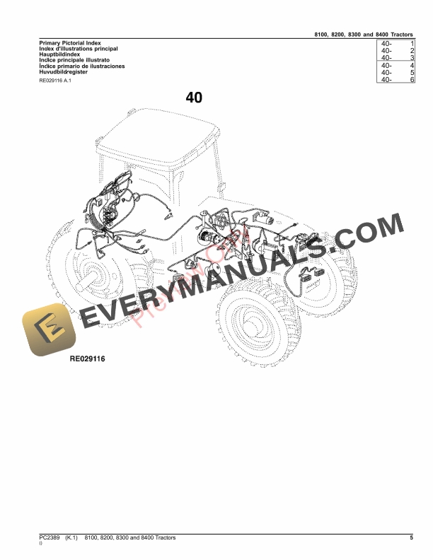 John Deere 8100, 8200, 8300, 8400 TRACTORS Parts Catalog PC2389 26OCT23-5