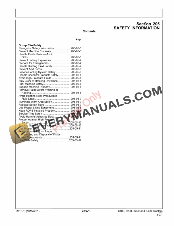 John Deere 8100 8200 8300 and 8400 Tractors Technical Manual TM1576 10MAY21 5