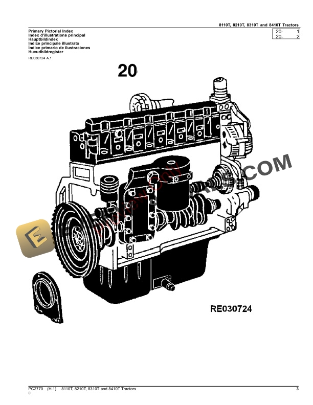 John Deere 8110T, 8210T, 8310T AND 8410T TRACTORS Parts Catalog PC2770 21SEP23-3