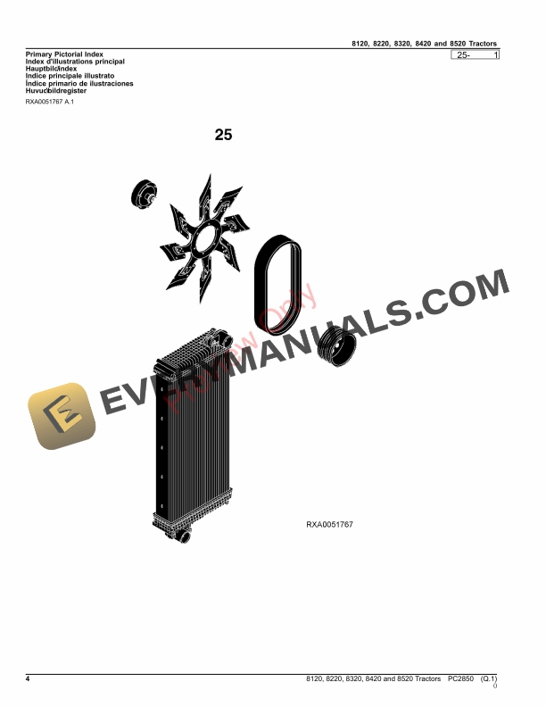 John Deere 8120, 8220, 8320, 8420, 8520 TRACTORS Parts Catalog PC2850 28OCT23-4