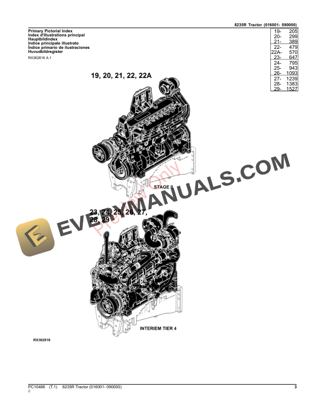 John Deere 8235R TRACTOR Parts Catalog PC10486 22OCT23 3