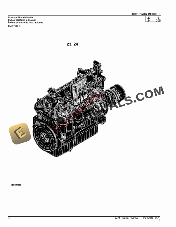 John Deere 8270R Tractor Parts Catalog PC13122 07NOV23-4