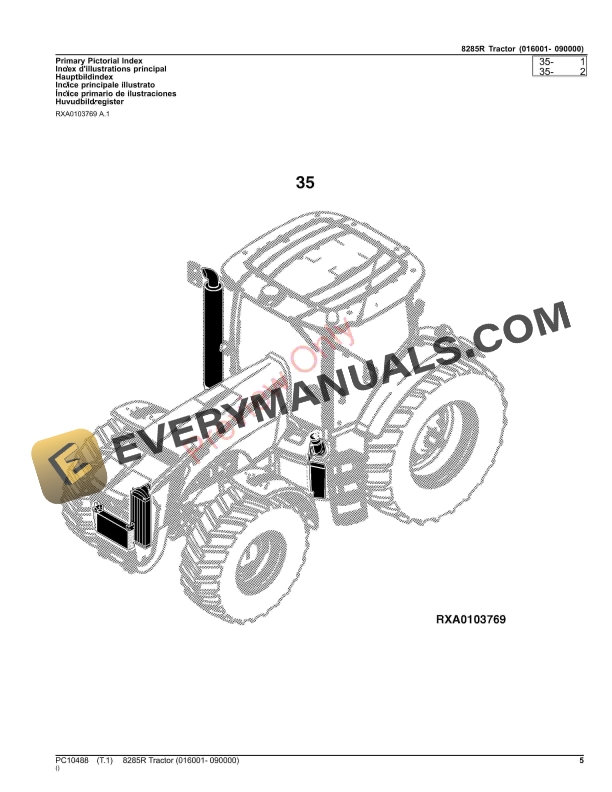 John Deere 8285R TRACTOR Parts Catalog PC10488 22OCT23 5