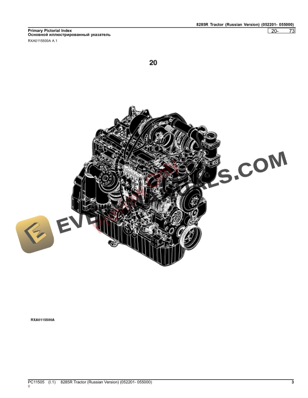 John Deere 8285R Tractor (Russian Version) Parts Catalog PC11505 15OCT23 4 John Deere 8285R Tractor Russian Version Parts Catalog PC11505 15OCT23 3