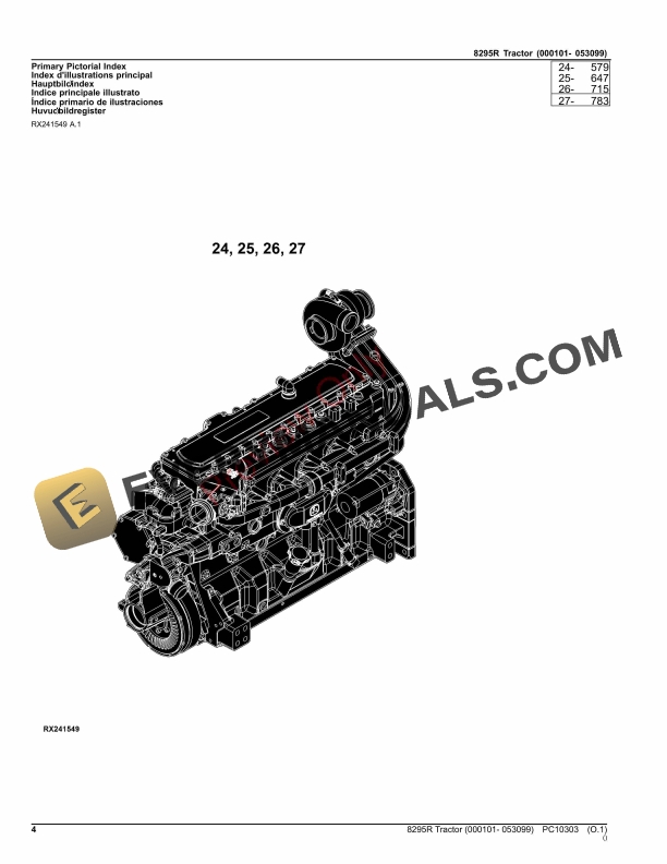 John Deere 8295R TRACTOR Parts Catalog PC10303 26NOV23 4