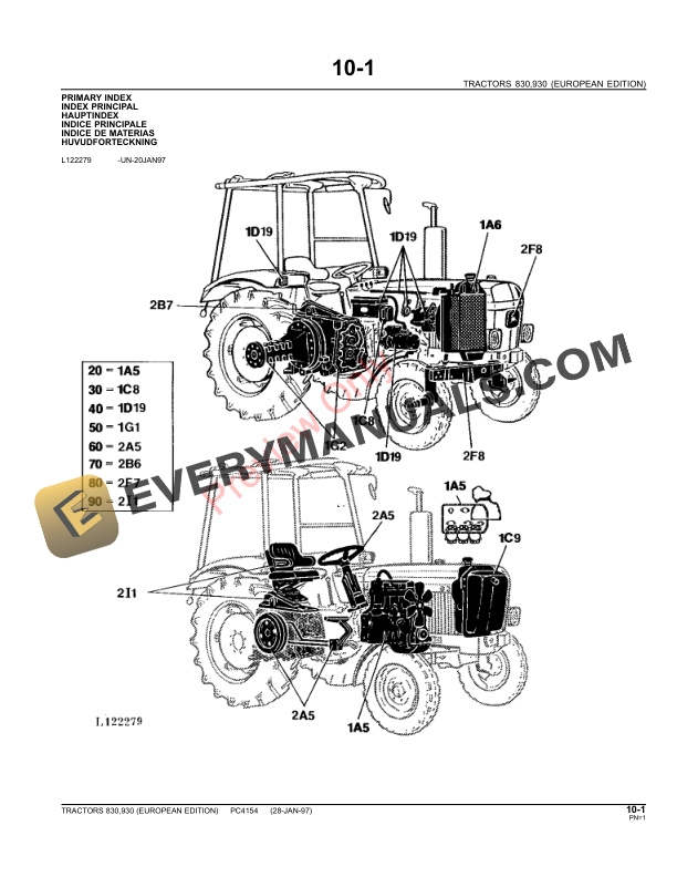 John Deere 830, 930 Tractors Parts Catalog PC4154 09MAY11-3